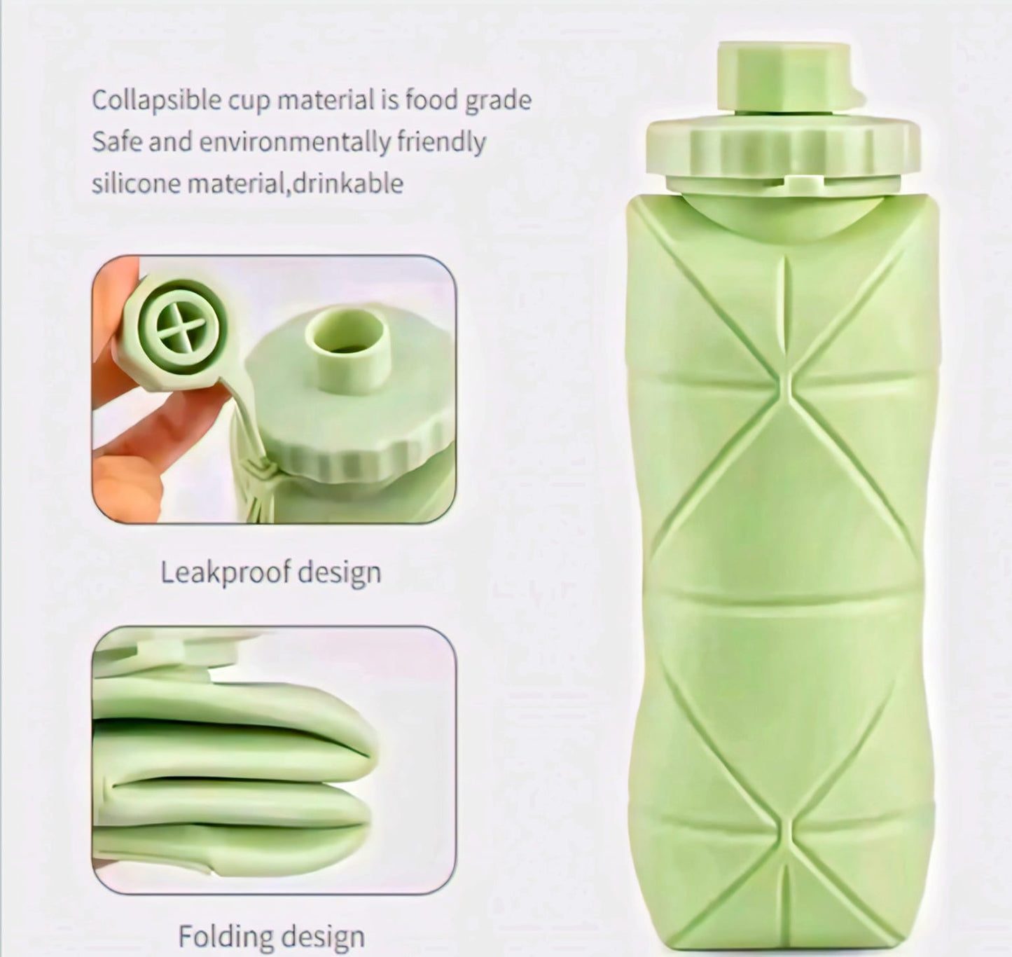Silicone Foldable Water Bottle – Portable, Leakproof & Travel Friendly