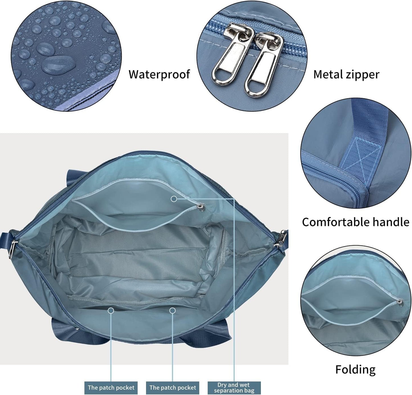 Foldable Travel Duffel Bag with Wet Pocket & Shoe Compartment | Waterproof Weekend Bag