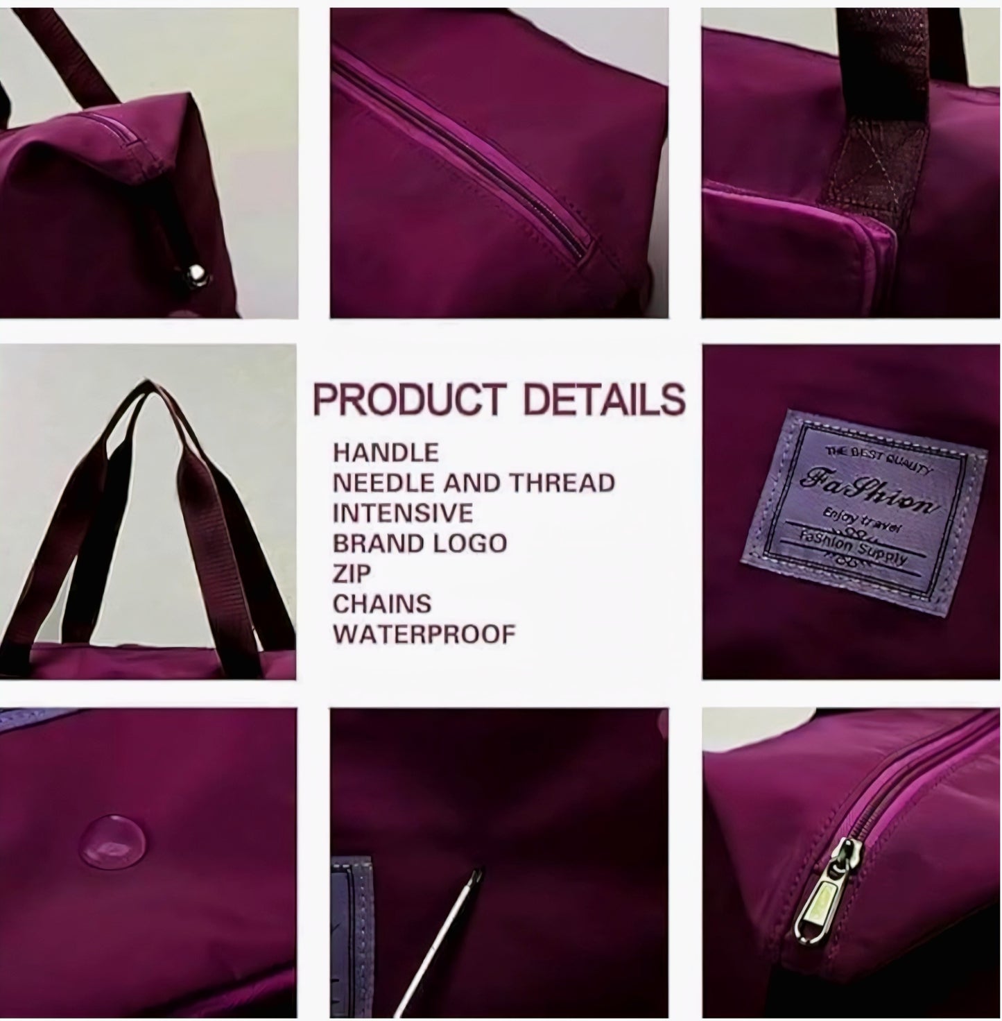 Foldable Travel Duffel Bag with Wet Pocket & Shoe Compartment | Waterproof Weekend Bag