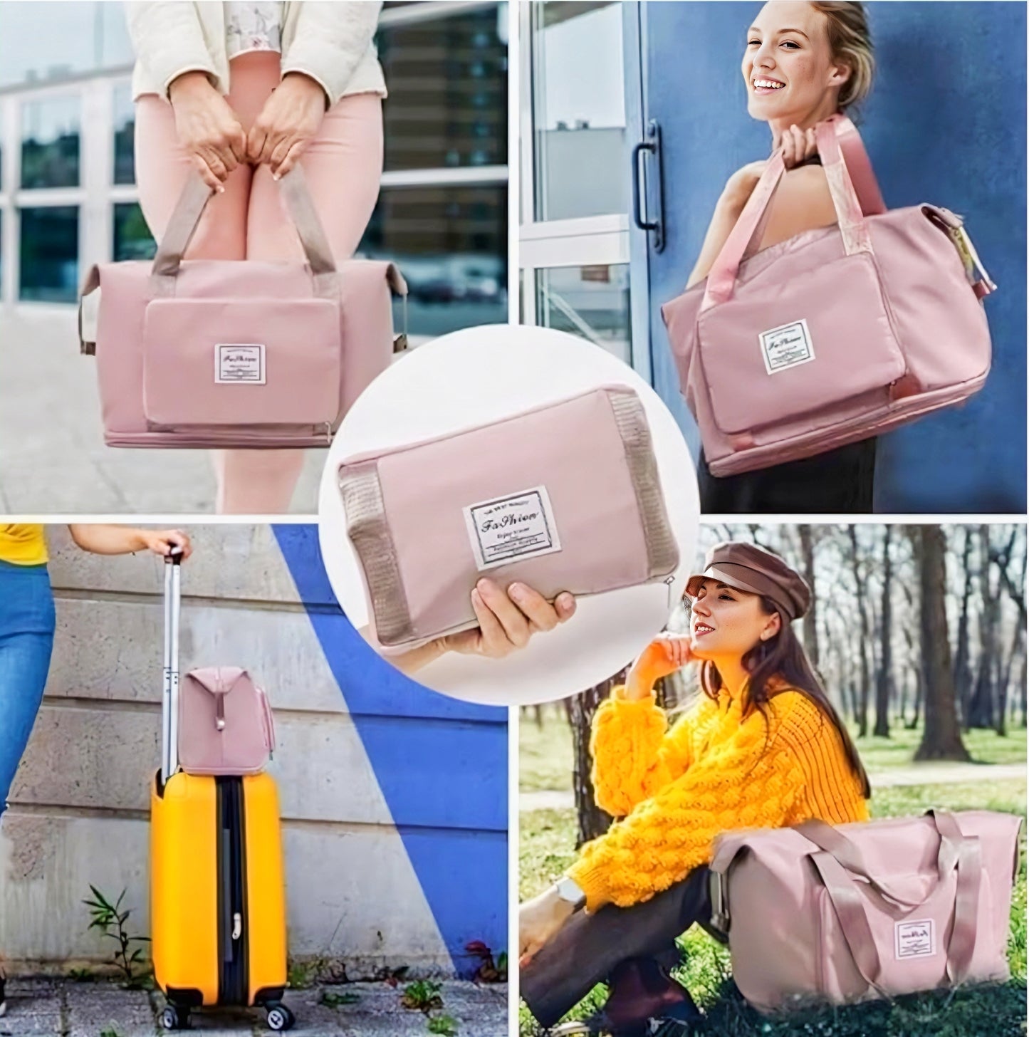 Foldable Travel Duffel Bag with Wet Pocket & Shoe Compartment | Waterproof Weekend Bag