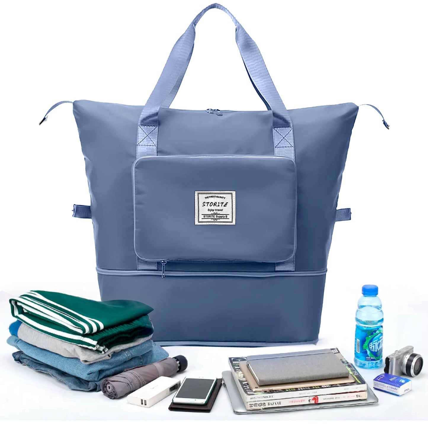 Foldable Travel Duffel Bag with Wet Pocket & Shoe Compartment | Waterproof Weekend Bag