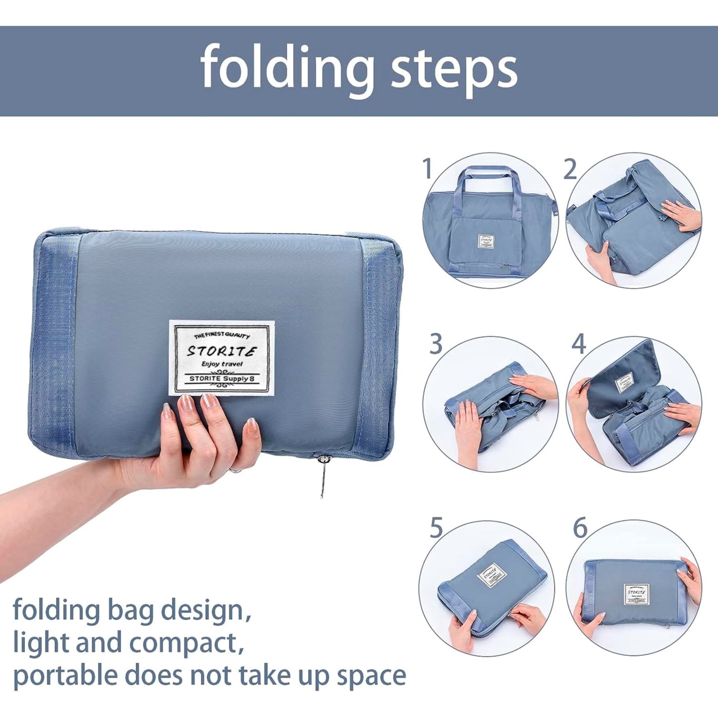 Foldable Travel Duffel Bag with Wet Pocket & Shoe Compartment | Waterproof Weekend Bag